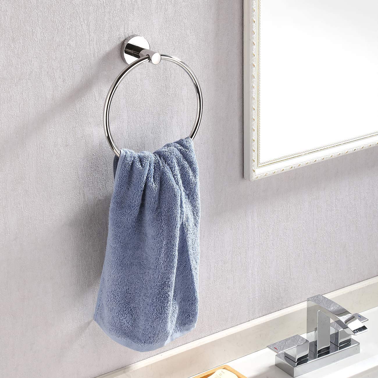 KES Bathroom Hand Towel Holder Towel Ring Round Bath Towel Holder Wall Mount SUS 304 Stainless Steel Polished Finish  A2180